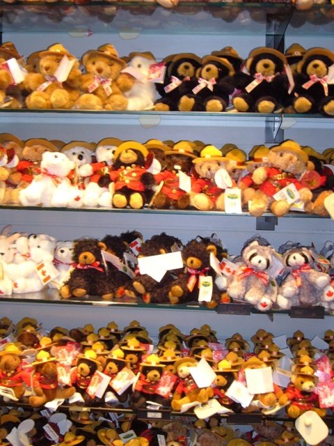 Rows of Patriotic Bears for the Tourists