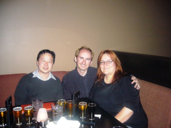 Jerome, Colin and Melissa at dinner