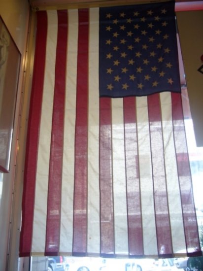 US Flag used as curtain