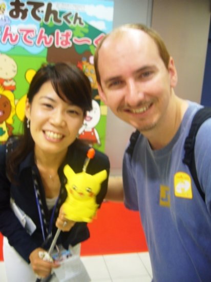 Our tour guide Mina and Colin with Pikachou