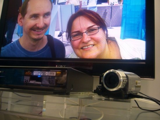 Lame photo of us on the Sony Store TV