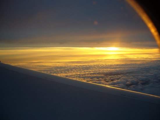 Sunrise over Australia from plane