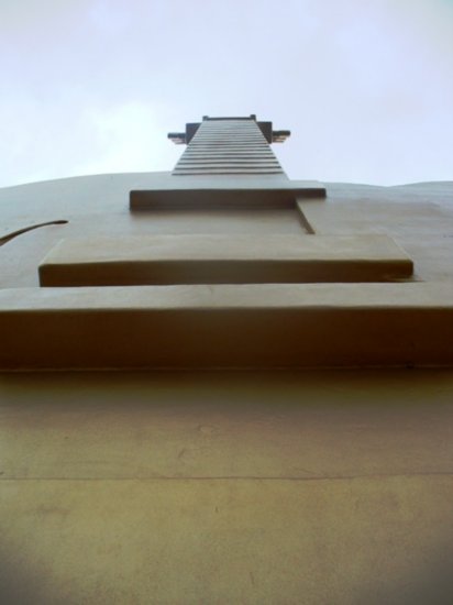 Looking up at the guitar