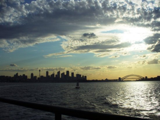 Sunset over Sydney, taken from Ferry