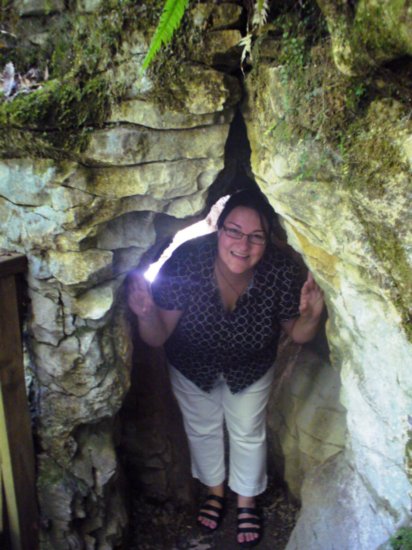 Melissa in cave entrance