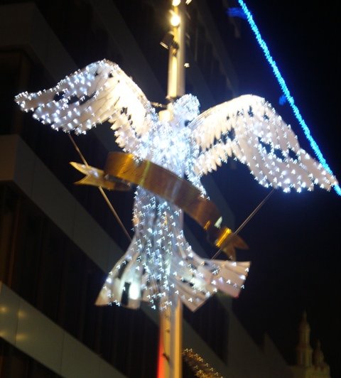 Angel Decorations on lamp posts