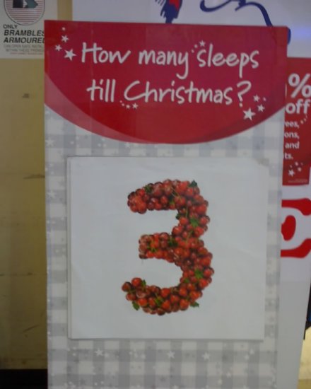 Three more sleeps 'til Chistmas