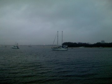 Meg and Brian's ship anchored in Port - Gold Coast