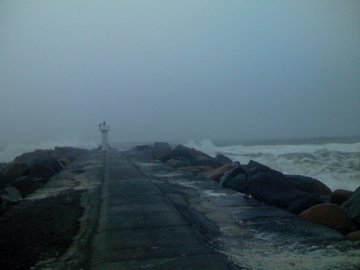 Waves crashing ashore