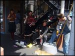 Buskers busking