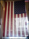 US Flag used as curtain