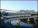 Monorail train coming into the station