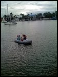 Melissa, Meg, Alma in Dinghy - Sunshine Coast