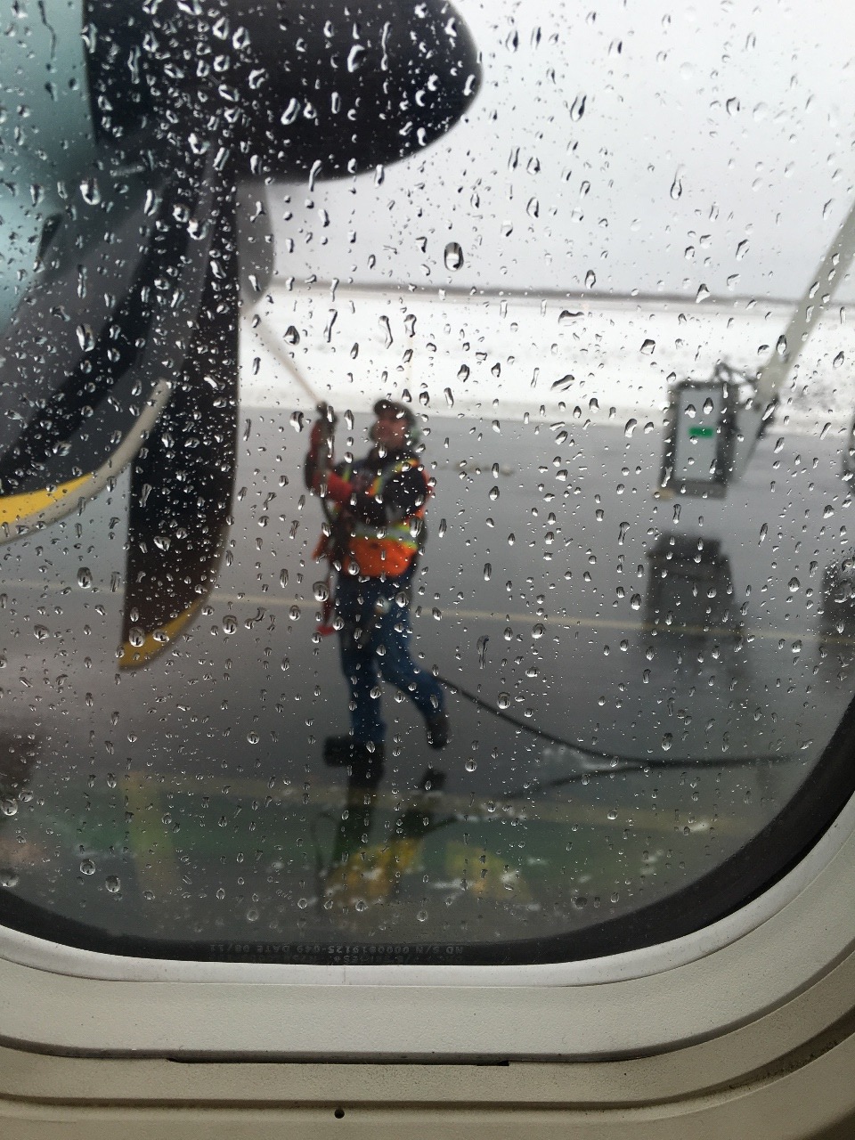 De-icing the wings and propellor before takeoff