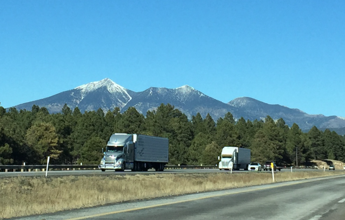 Snow Peaked mountains in Northern Arizona