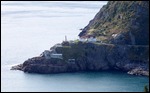 Looking down on a lighthouse below