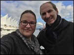 Colin and Melissa in front of Canada Place