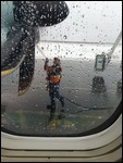 De-icing the wings and propellor before takeoff