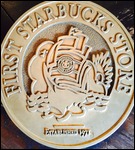 The Starbuck plaque inside the first store