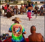 The Drum Circle on Treasure Island Beach